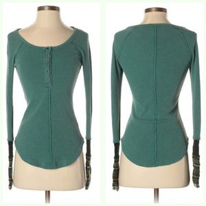 Emerald Teal Free People Cuff Thermal Small